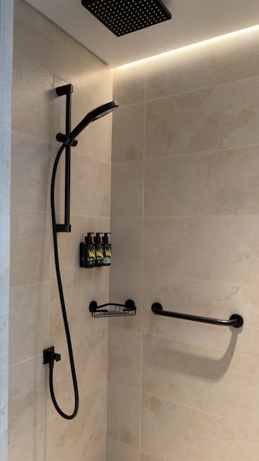 Atnaujinta dušo zona su tvarkingu apšvietimu ir modernizuotu maišytuvu